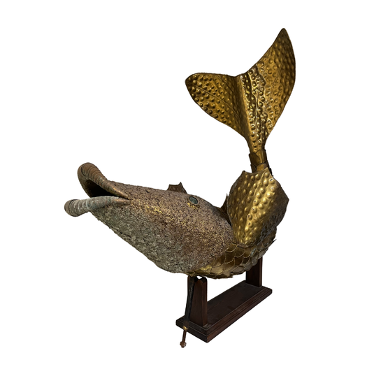 Gilded brass fish sculpture