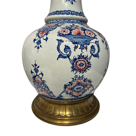 Pair of 19th Century Blue and White French Faience lamps