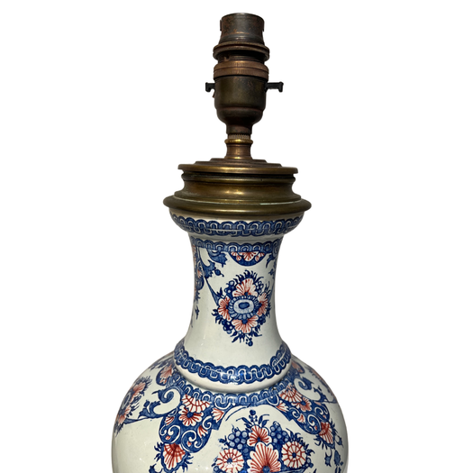 Pair of 19th Century Blue and White French Faience lamps