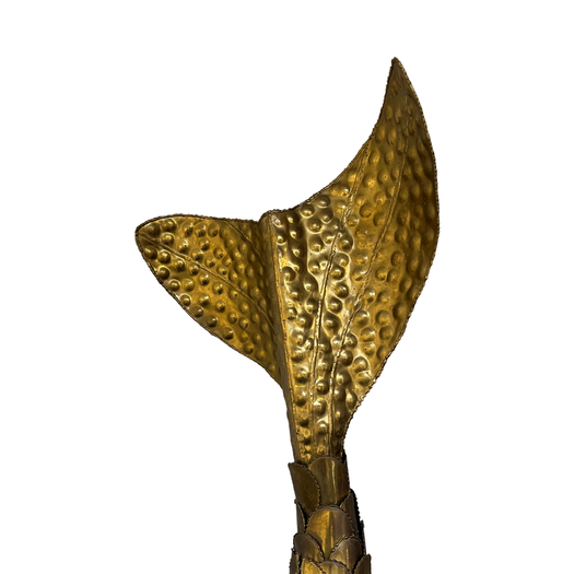 Gilded brass fish sculpture