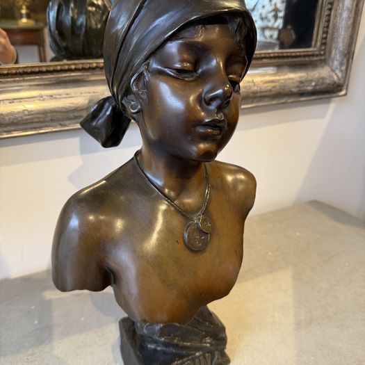 Large Art Nouveau bust after Villanis