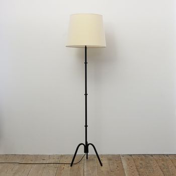 A Black Steel Floor Lamp