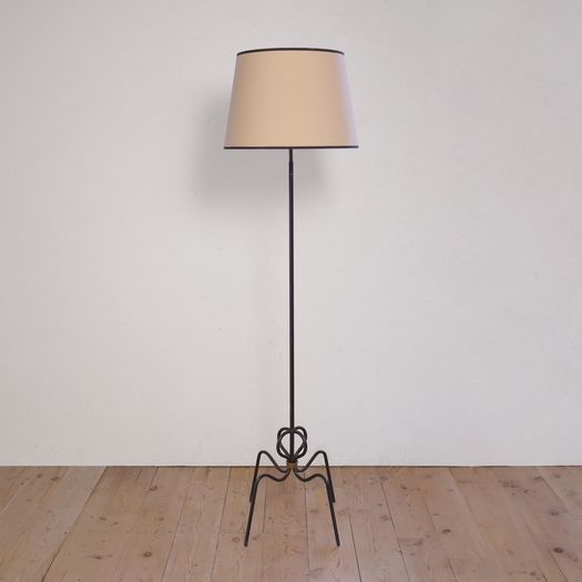 A Black Steel Floor Lamp