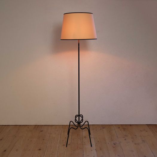 A Black Steel Floor Lamp