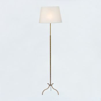 A Brass Faux Bamboo Floor Lamp