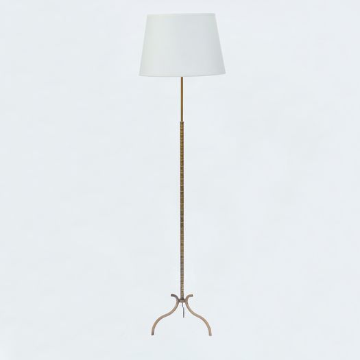 A Brass Faux Bamboo Floor Lamp