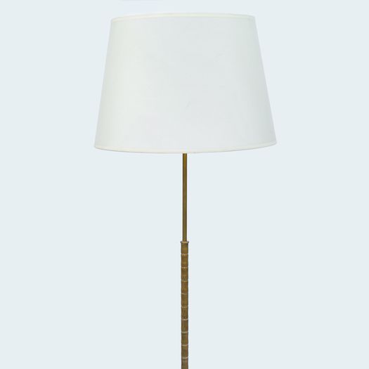 A Brass Faux Bamboo Floor Lamp