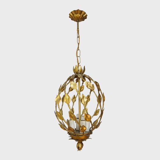 A Gilt Cage Pendant Light