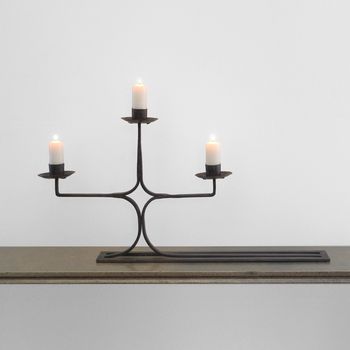 A Wrought Iron Candelabra