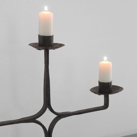 A Wrought Iron Candelabra