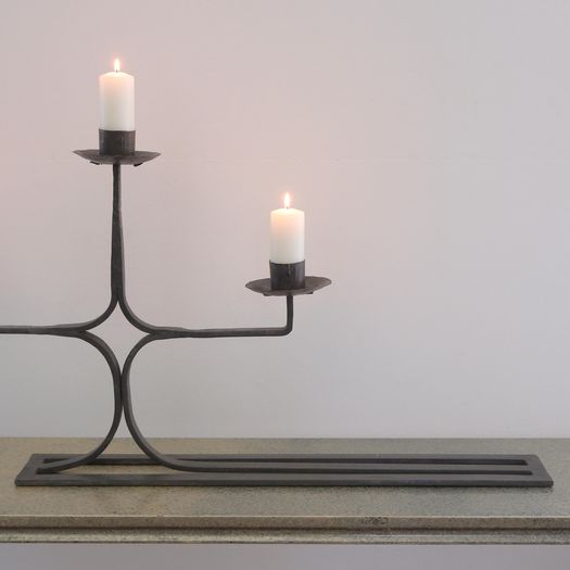 A Wrought Iron Candelabra