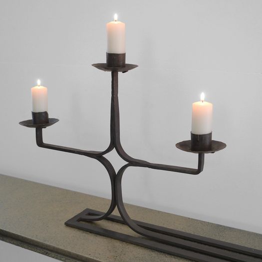A Wrought Iron Candelabra