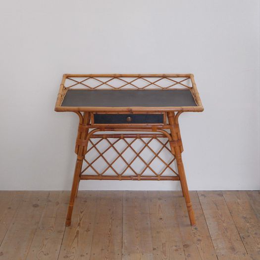 A Cane Desk & Chair Set