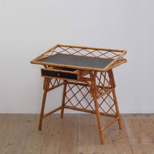 A Cane Desk & Chair Set