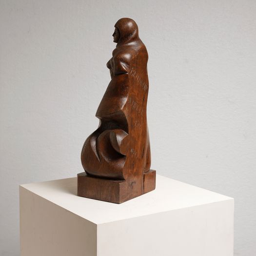 A Wooden Bather Figure