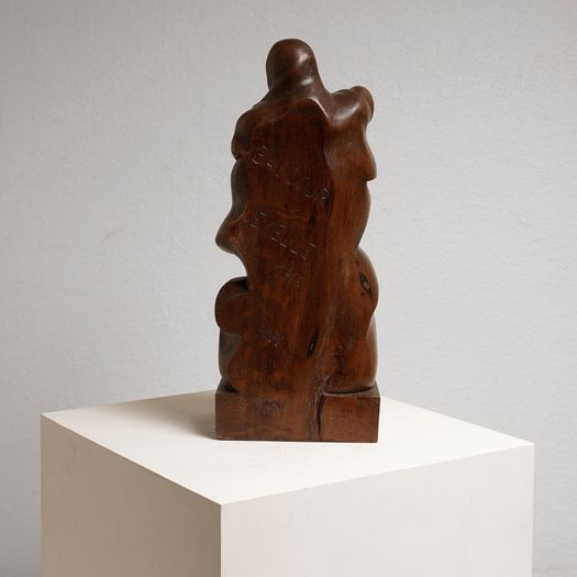 A Wooden Bather Figure