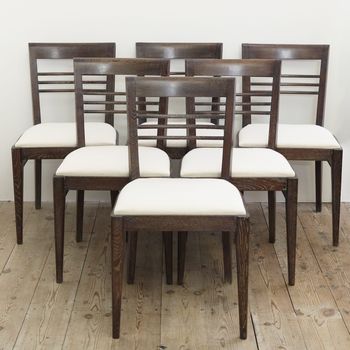 A Set of Six Limed Oak Dining Chairs