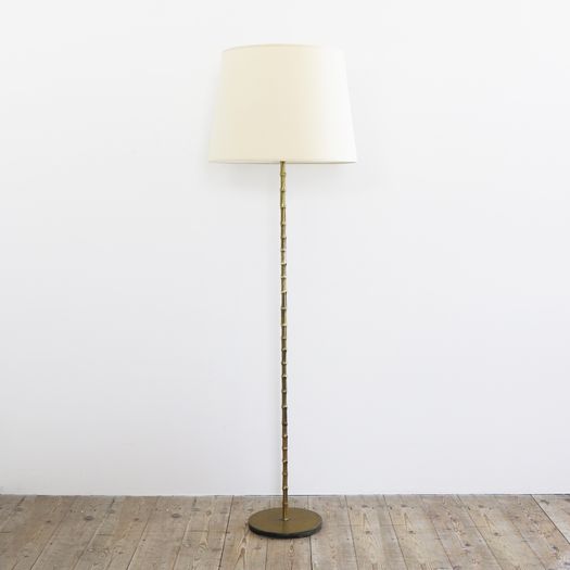 A Faux Bamboo Brass Floor Lamp