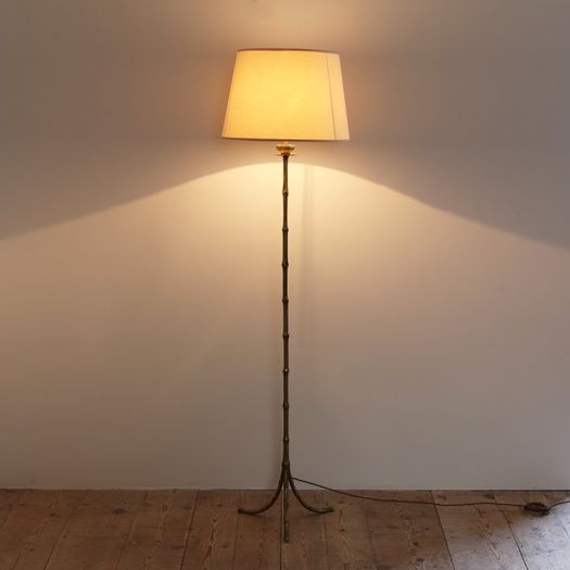 A Bronze Faux Bamboo Floor Lamp