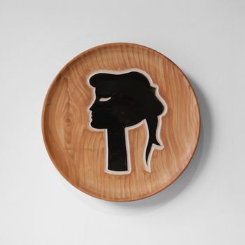 A Faux Wood Ceramic Plate