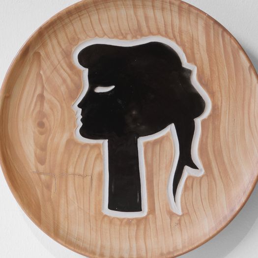 A Faux Wood Ceramic Plate