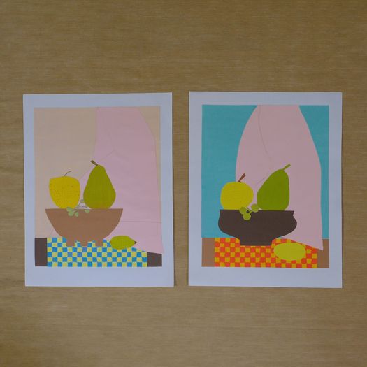 A Set of Fruit Bowl Collages