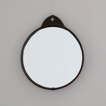 A Circular Leather Mirror