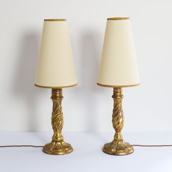 A Pair of Giltwood Table Lamps