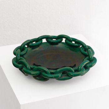 A Green Chain Ceramic Dish