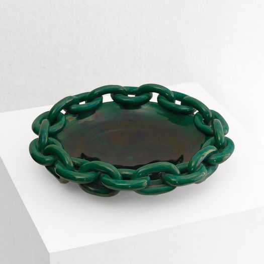 A Green Chain Ceramic Dish