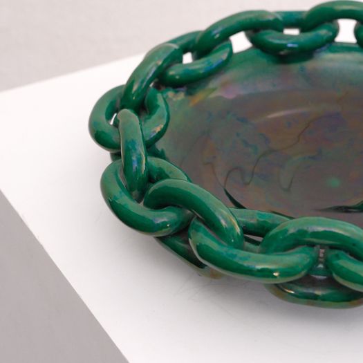 A Green Chain Ceramic Dish