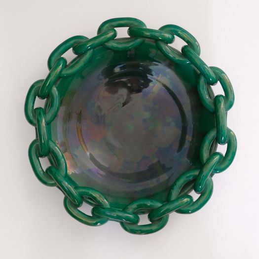A Green Chain Ceramic Dish