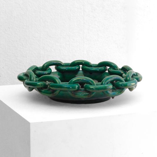 A Green Chain Ceramic Dish