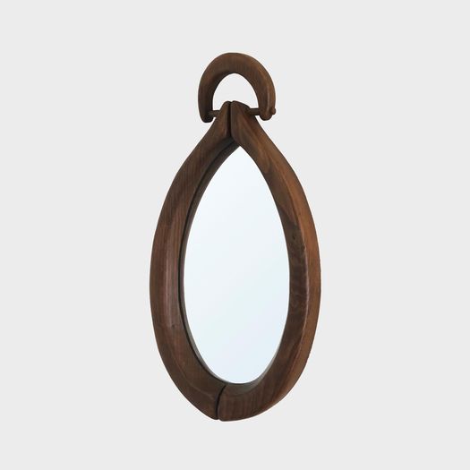 An Oval Wooden Mirror