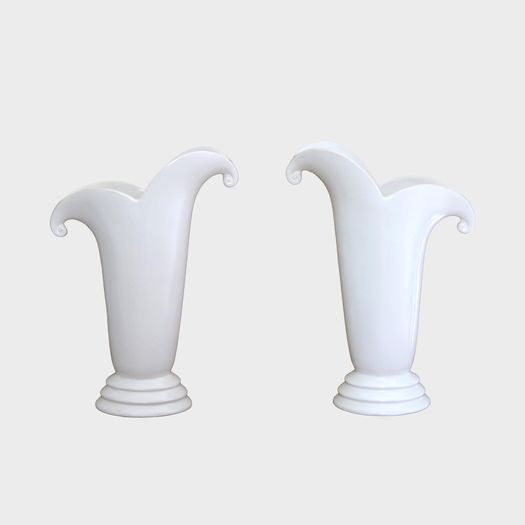 A Pair of Tall Pottery Vases