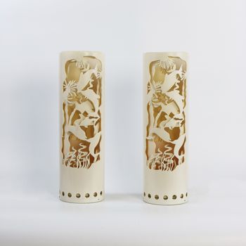 A Pair of Ivorine Table Lamps