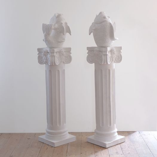 A Pair of Papier Mâché Columns