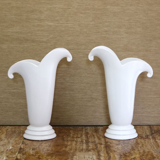 A Pair of Tall Pottery Vases