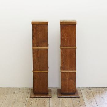 A Pair of Oak Column Stands