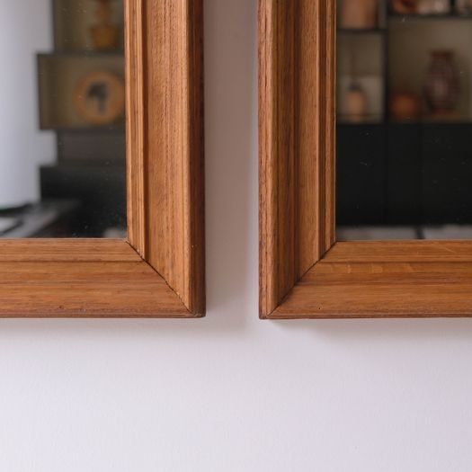 A Pair of Oak Mirrors