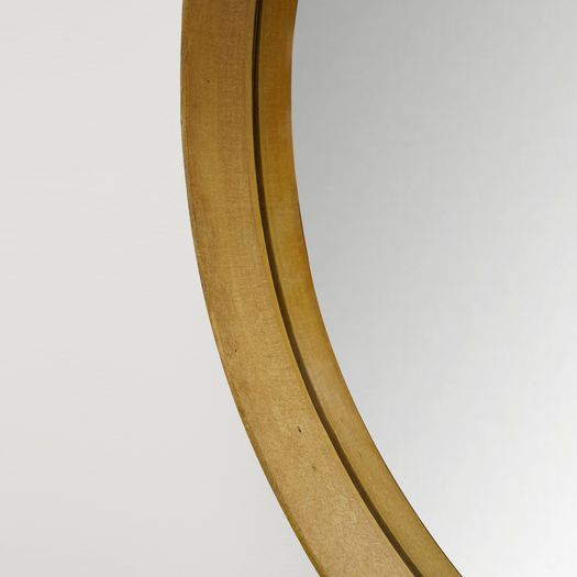 A Pale Wood Circular Mirror