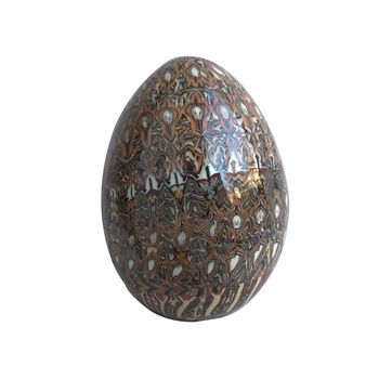 A Glazed Marbleized Pottery Egg by Gerbino