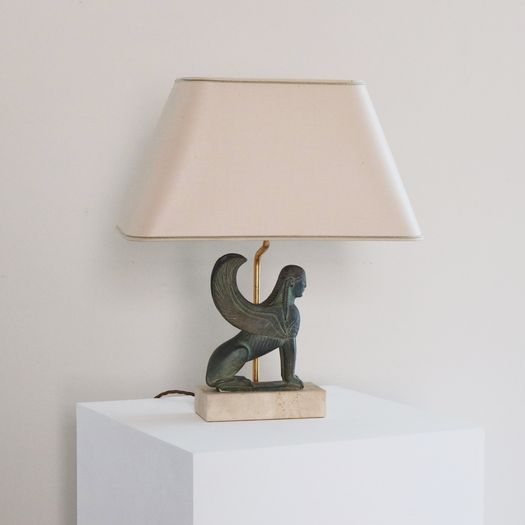 A Pair of Sphinx Table Lamps