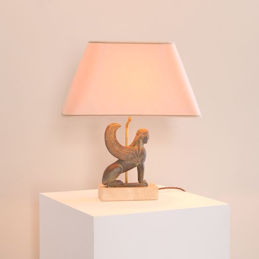 A Pair of Sphinx Table Lamps