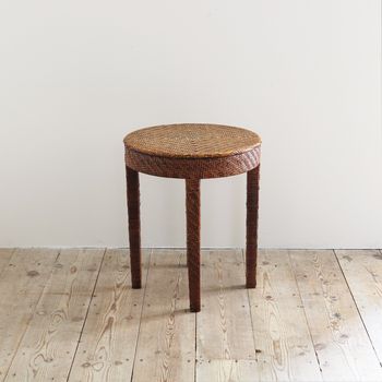 A Rattan-clad Side Table