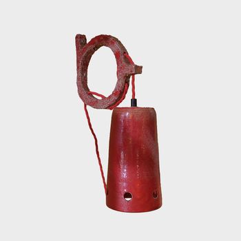 A Red Pottery Wall Light