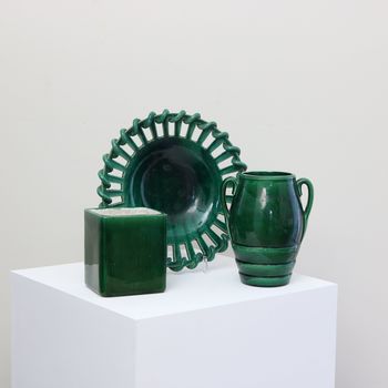 A set of Green Potteries