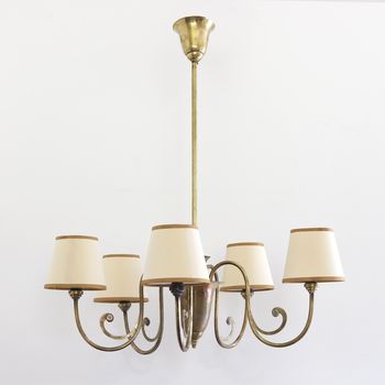 A Five-arm Brass Chandelier