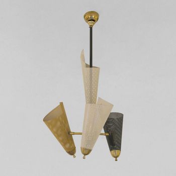 A Perforated Metal Pendant Light