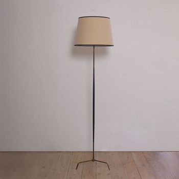 A Brass & Black Floor Lamp